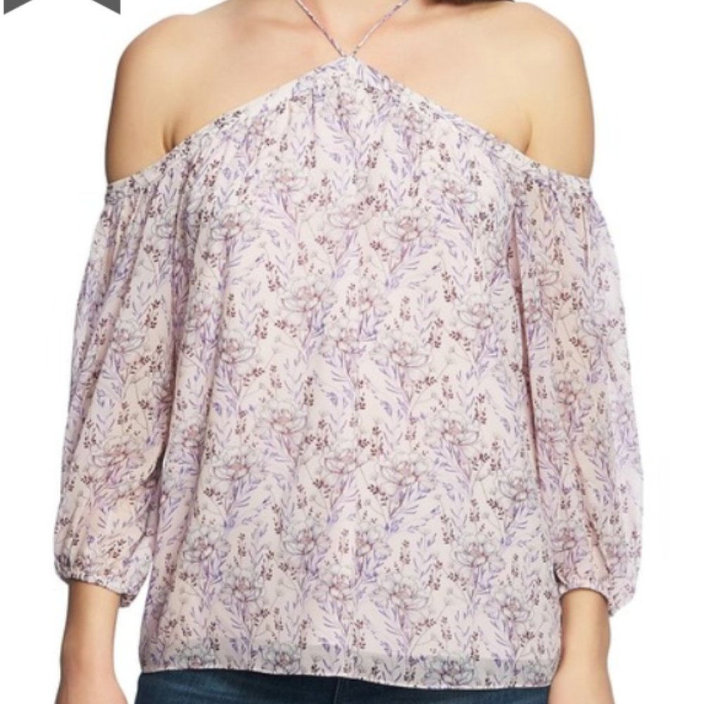 1.State Off the Shoulder Chiffon Blouse - NWT